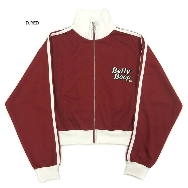 ジャージ トラックジャケットショート丈 前開きZIP長袖 【BETTY BOOP 