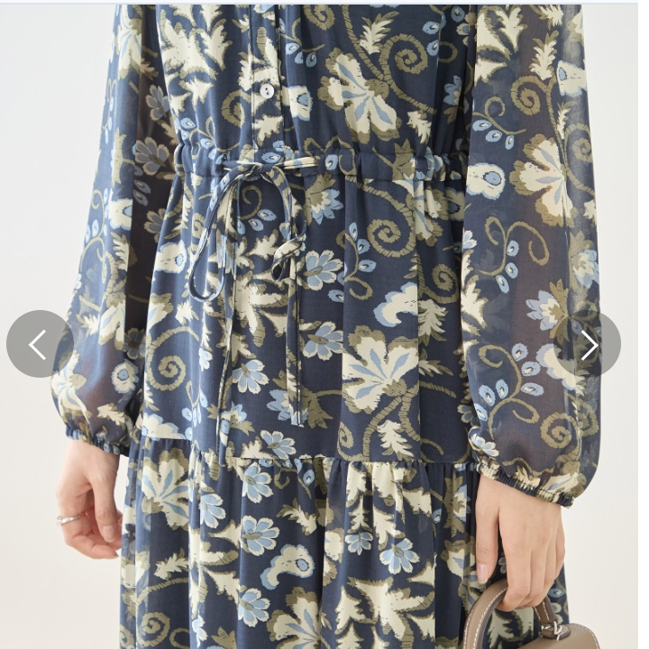 M〜L】フラワーシフォンワンピース(N82-555)（ | prologueikebukur