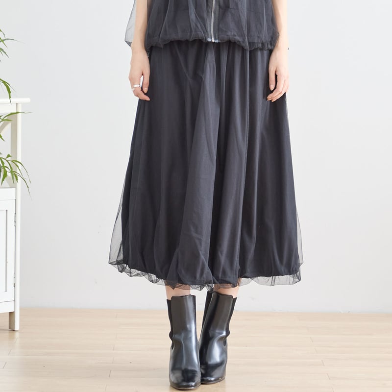 M〜L】リバーシブルチュールレイヤードスカート(N43-026) | prologueike