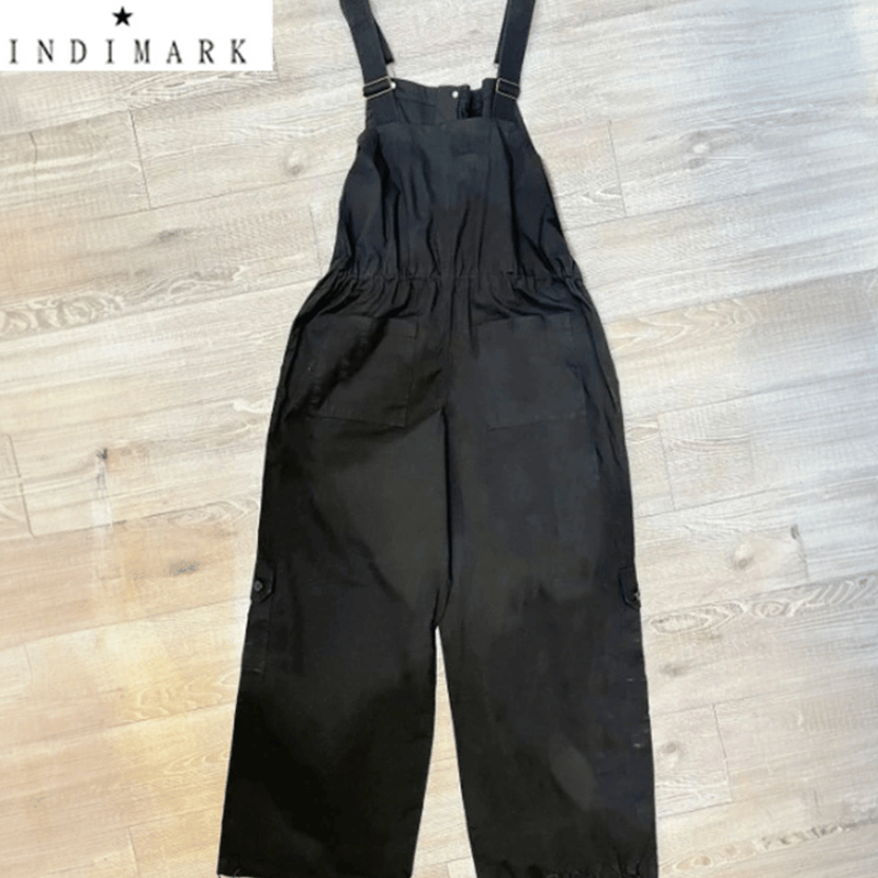 ONLINE SHOP限定【INDIMARK インディマーク】 サロペット ブラック WJ15