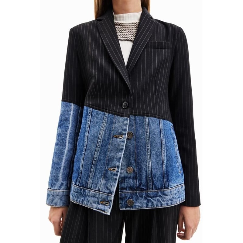 Desigual【デシグアル】デニム ハイブリッドブレザー23WWEWB5 40 Desigual【デシグアル】デニム ハイブリッドブレザー23WWEWB5 40
