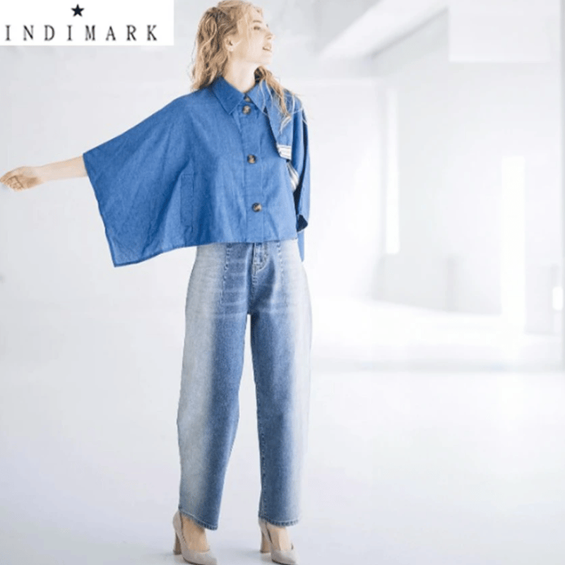 ONLINE SHOP限定 INDIMARK インディマーク】 ツートン コクーン デニム