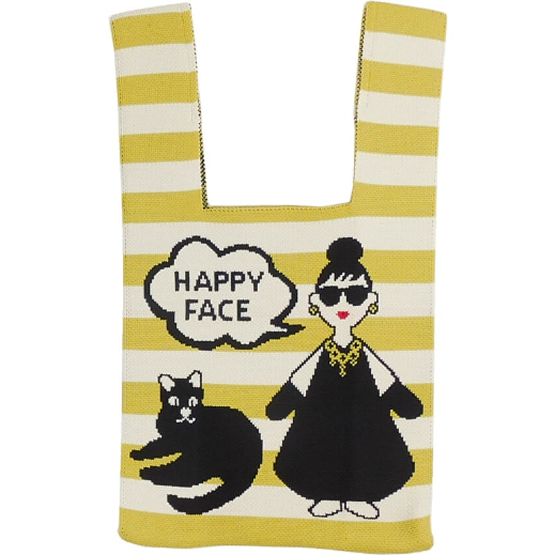 バッグ HAPPY HAPPY ハッピーフェイスニットバッグ 70249 | prologueikebukuro's STORE