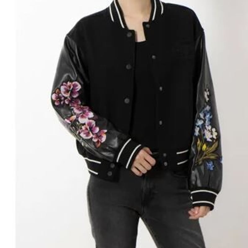 高級花柄ウールジャケット レースカラー フラワーボタンツイードジャケット FX22W026【Fano