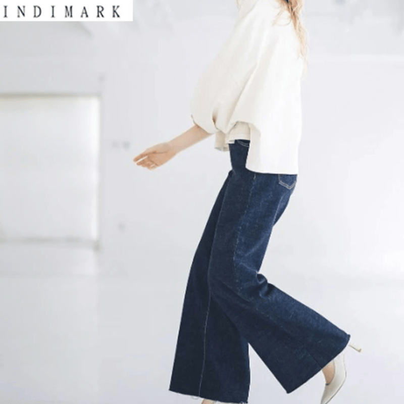 ONLINE SHOP限定【INDIMARK インディマーク】カットオフ ワイド デニム