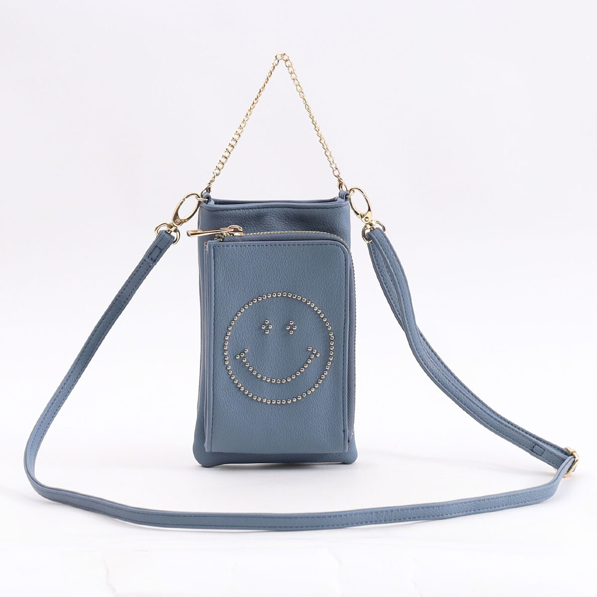 人気商品【COOCO クーコ】SMILEY／スタッズ フェイクレザー スマホ 