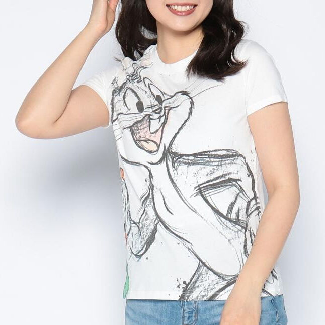 デシグアル　バックスバニー デシグアル Desigual バッグスバニー 半袖Tシャツ （ホワイト）s