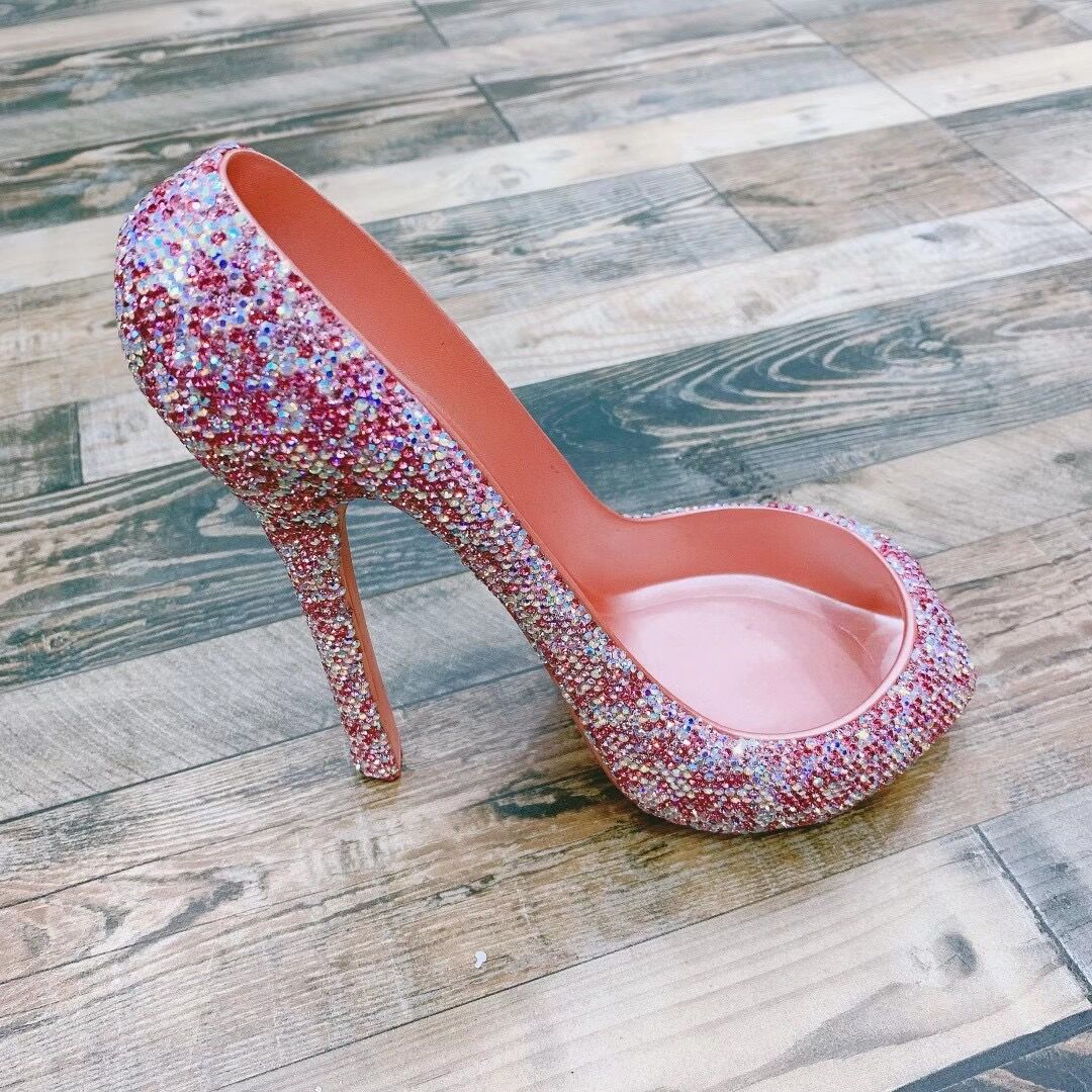 Christian Louboutin ピンク キラキラハイヒール 38cm