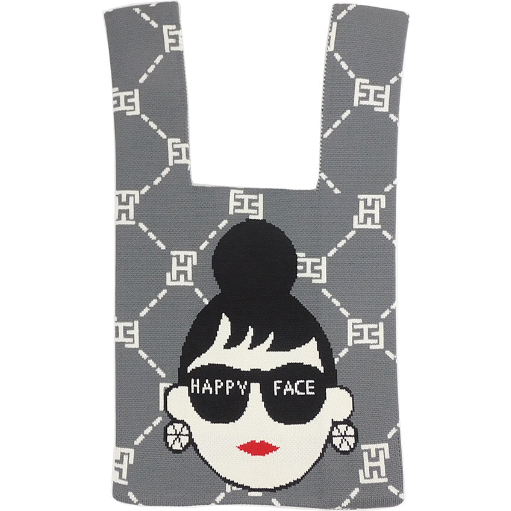 まある様 HAPPY FACE ニットバッグ モノグラム柄70247 | prologueikebuku