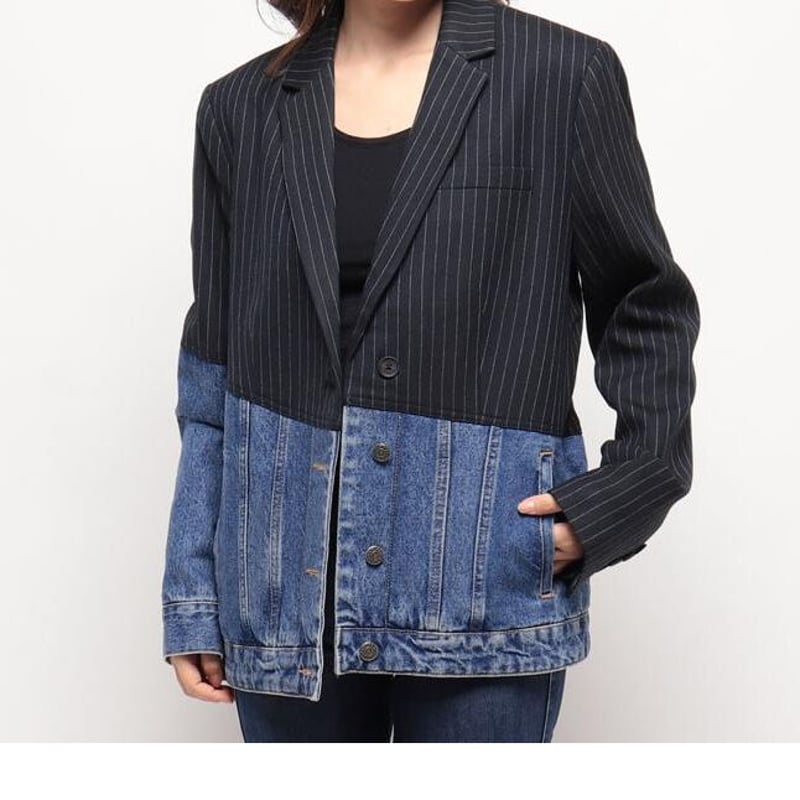 Desigual【デシグアル】デニム ハイブリッドブレザー23WWEWB5 40 Desigual【デシグアル】デニム ハイブリッドブレザー23WWEWB5 40