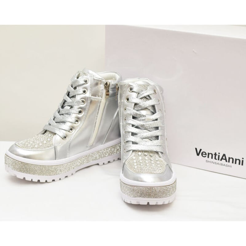 VentiAnni キラキラ スターインヒールスニーカー 11 SIL 21v20020 | 
