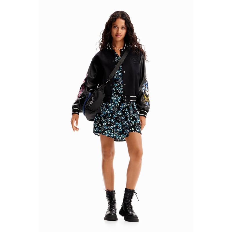 高級花柄ウールジャケット レースカラー フラワーボタンツイードジャケット FX22W026【Fano