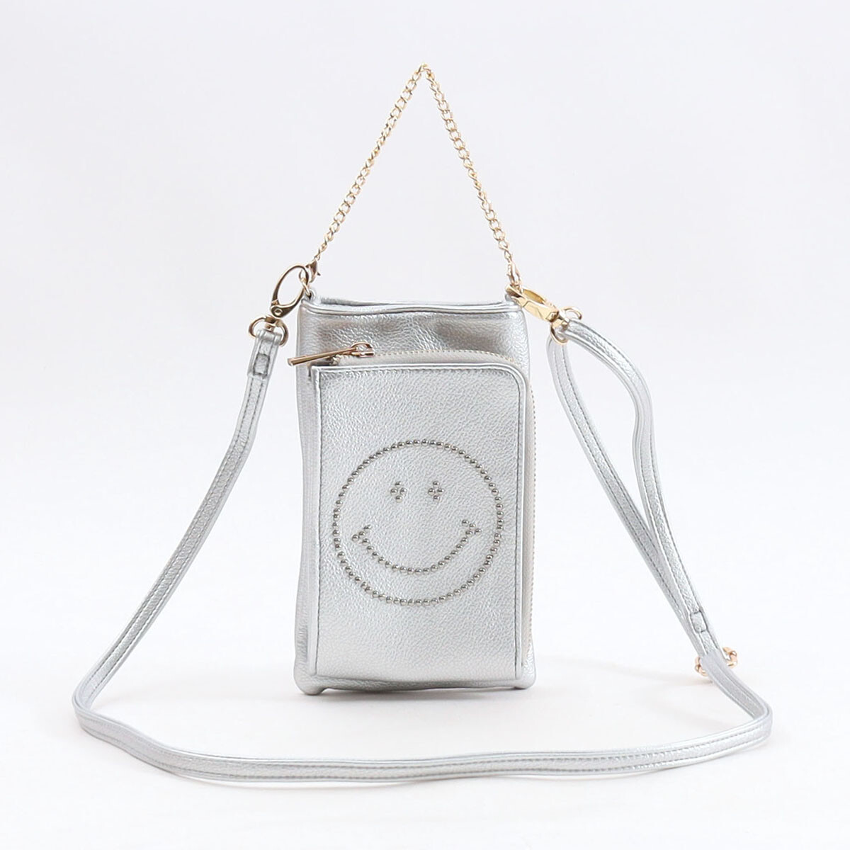 人気商品【COOCO クーコ】SMILEY／スタッズ フェイクレザー スマホ