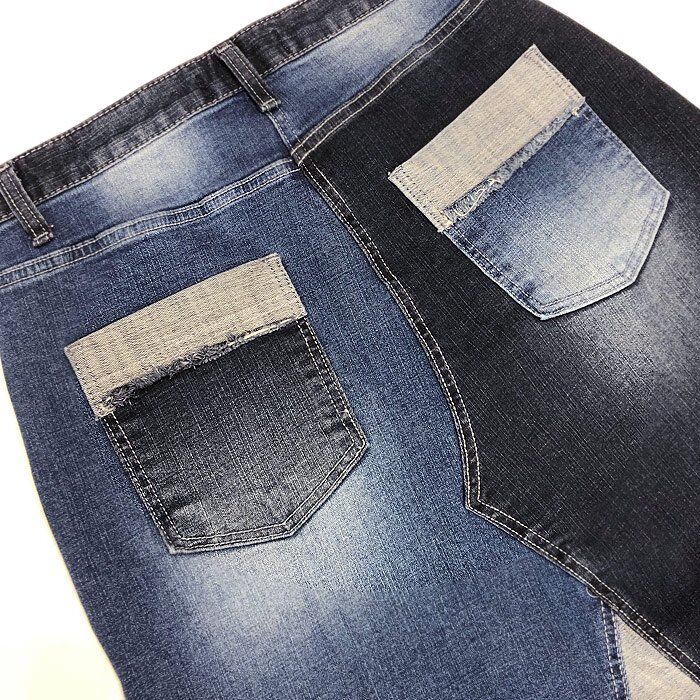 RED PEPPER レディース ペイントスマイル リメイクデニム ロング