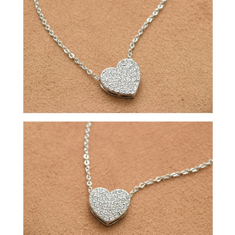 PROLOGUE プロローグ】キラキラ「ハート」ネックレス/ラインストーン