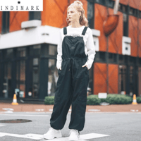 INDIMARK インディマーク サロペット レディース パンツ おしゃれ41 INDIMARK インディマーク】デニムハイウエスト サロペットW138