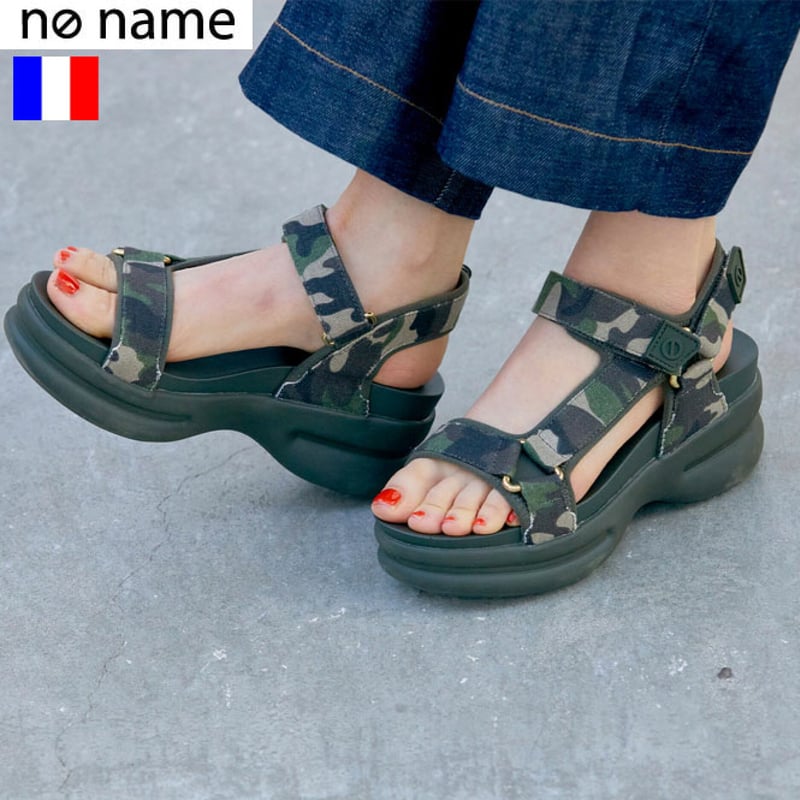 online shop限定【no name ノーネーム】軽量 厚底カモフラ柄スポーツ