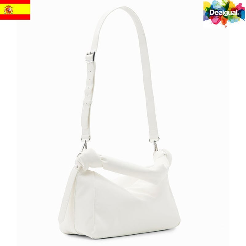 Desigual デシグアル】エナメル ミドルバッグ WHITE ホワイト