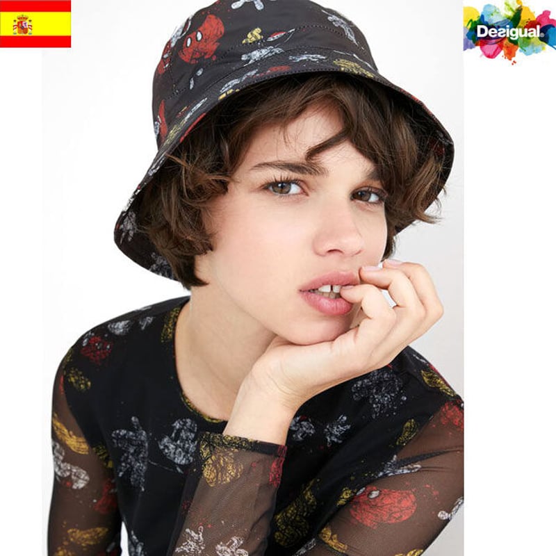 Desigual デシグアル】ビンテージミッキー総柄バケットハット 21waha19