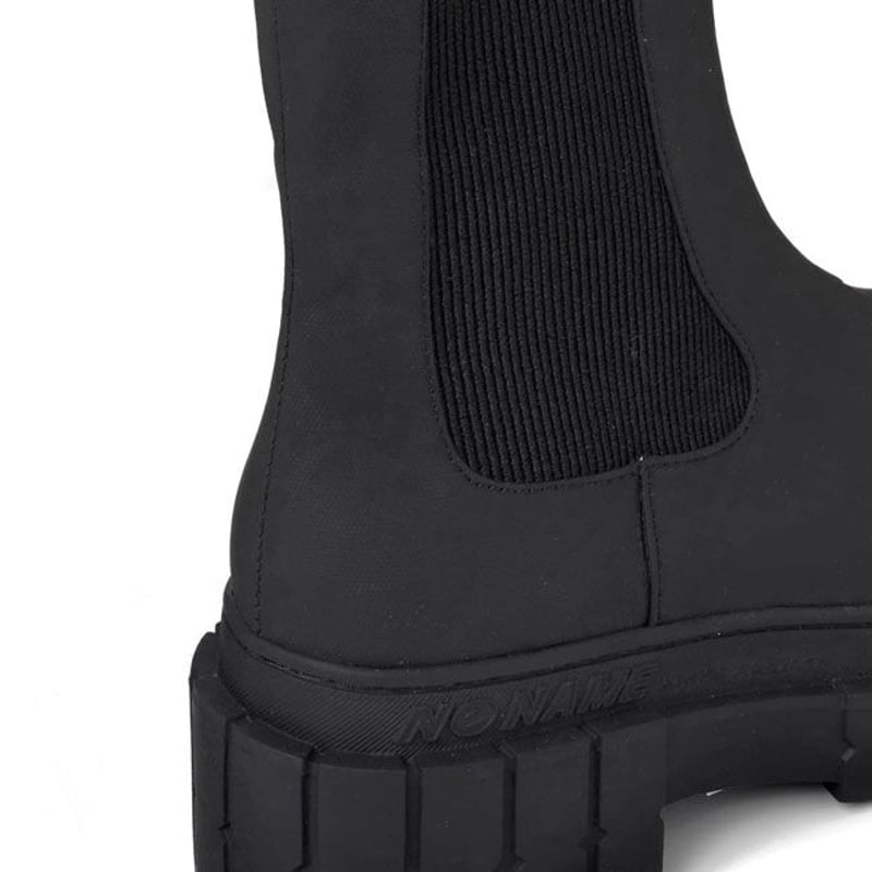 no name ノーネーム】つま先ラバー素材 厚底サイドゴアブーツ