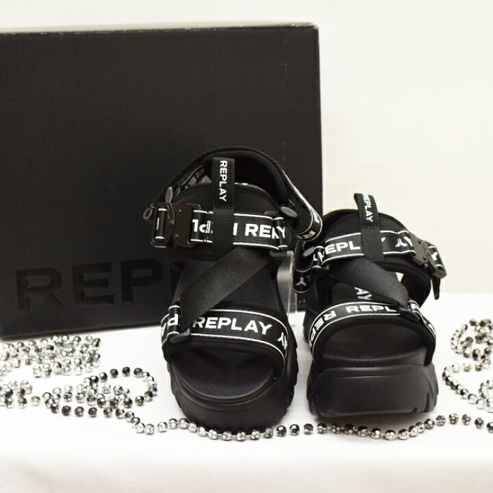 replay リプレイ】ロゴベルトスポーティサンダル【送料無料