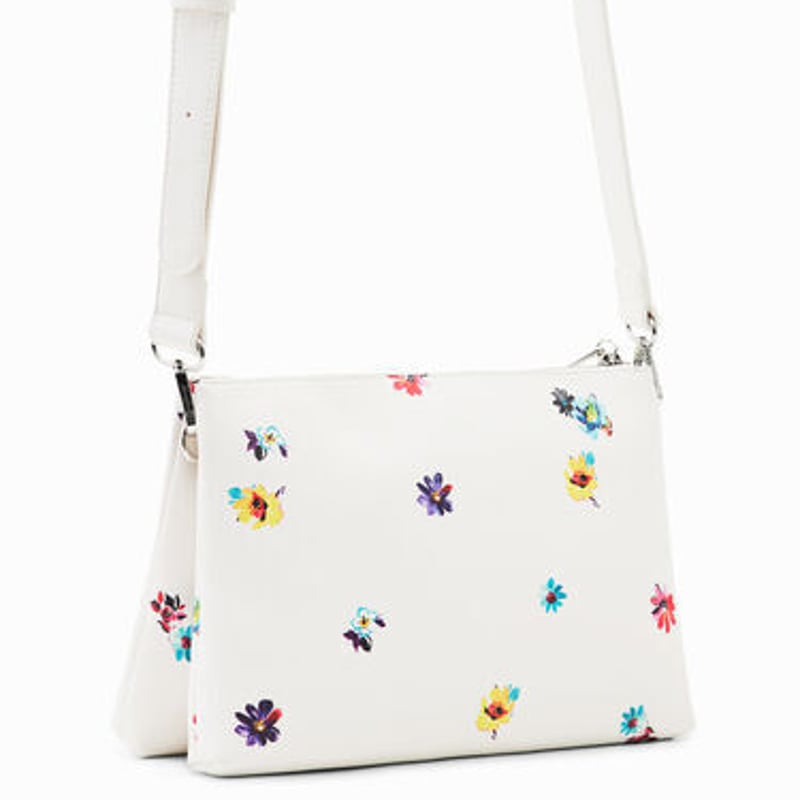 Desigual デシグアル 花刺繍 ミドルクロスボディバッグ　ショルダーバッグ Amazon | [デシグアル] 花刺繍 ミドルクロスボディバッグ グレー