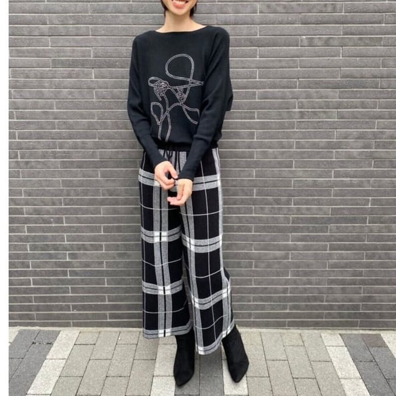 スクエアチェックニットパンツ 25105-072 | prologueikebukuro's