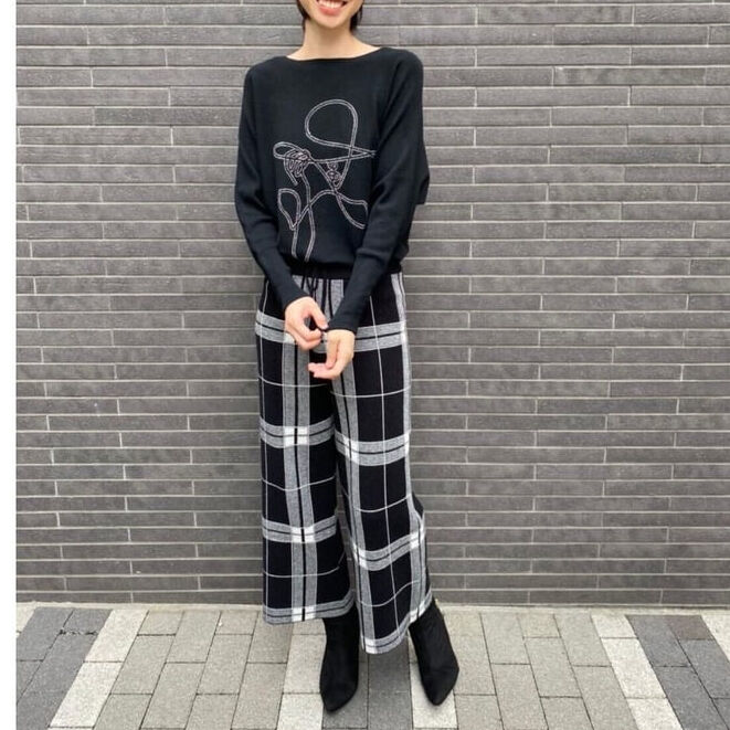 スクエアチェックニットパンツ 25105-072 | prologueikebukuro's