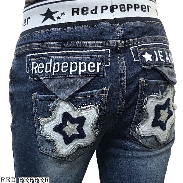 パンツ RED PEPPER RED PEPPER レッドペッパー】 スターワッペン ボーイフレンドデニム