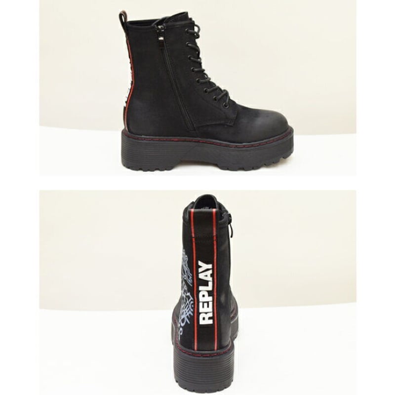 replay リプレイ】サイドペイントショートブーツ厚底 イタリア Italy