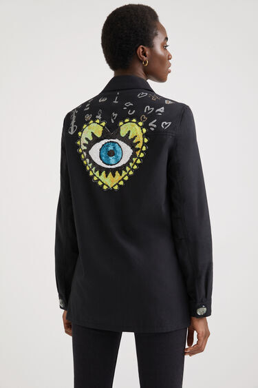 デシグアル刺繍・ワッペンジャケット デシグアル Desigual 刺繍 ワーカージャケット （ブルー