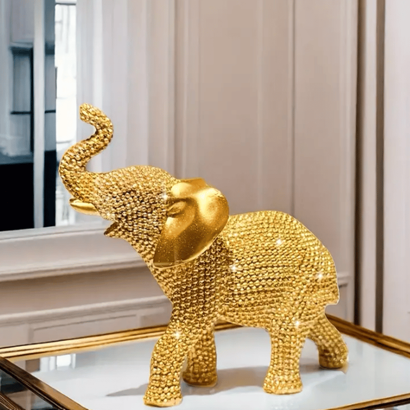 金属製ゴールド象彫刻 約30cm キラキラ象 ゴールドjf407403 シルバーjf407404 | prologueikebu