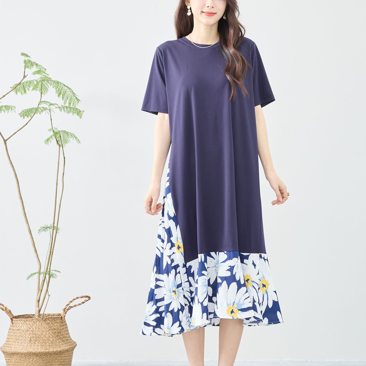 わんぴ 裾プリント切替ロングワンピース(C38-1149) | prologueikebukuro's