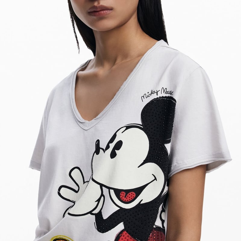 新品✨タグ付き♪未使用　デシグアル　ディズニー　ミッキーコラボ  Tシャツ デシグアル Desigual ミッキーマウス アーティTシャツ （ホワイト