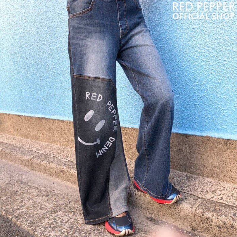 REDPEPPER レディース スマイルペイント リメイク風 ワイド