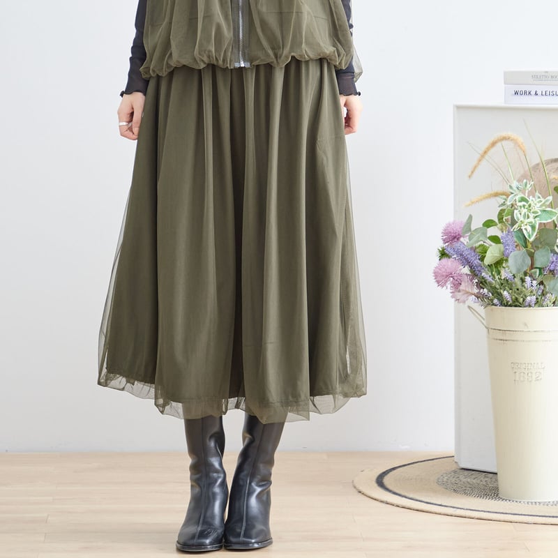 M〜L】リバーシブルチュールレイヤードスカート(N43-026) | prologueike