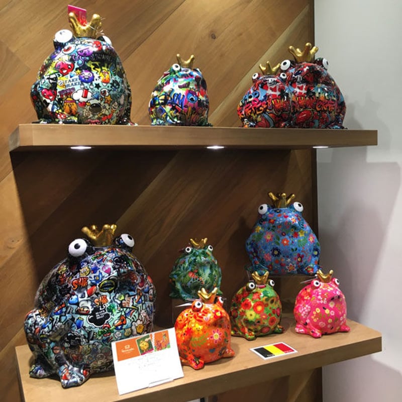 Pomme pidou(ポンピドゥー) 】 グラフィック 「カエル貯金箱」 大 高さ