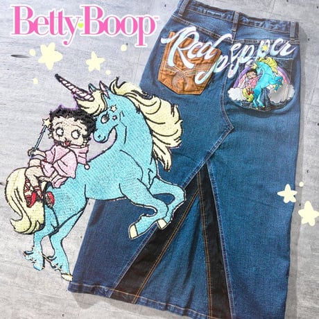 【RED PEPPER レッドペッパー】 ユニコーン ベティー ブープ デニムロングスカート No.RJ1116