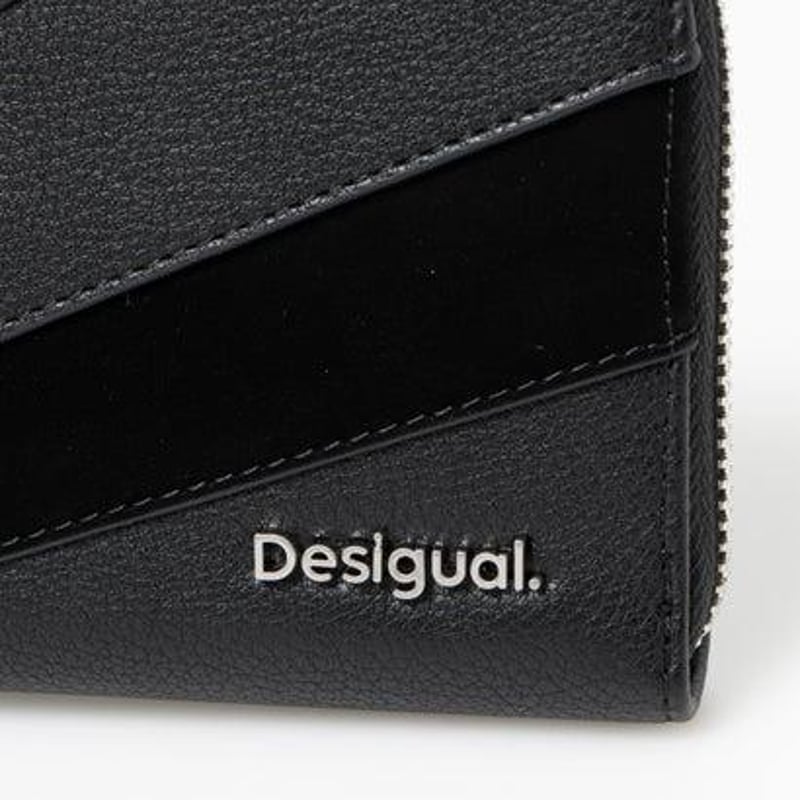 デシグアル Desigual テクスチャーパッチワーク マキシ財布
