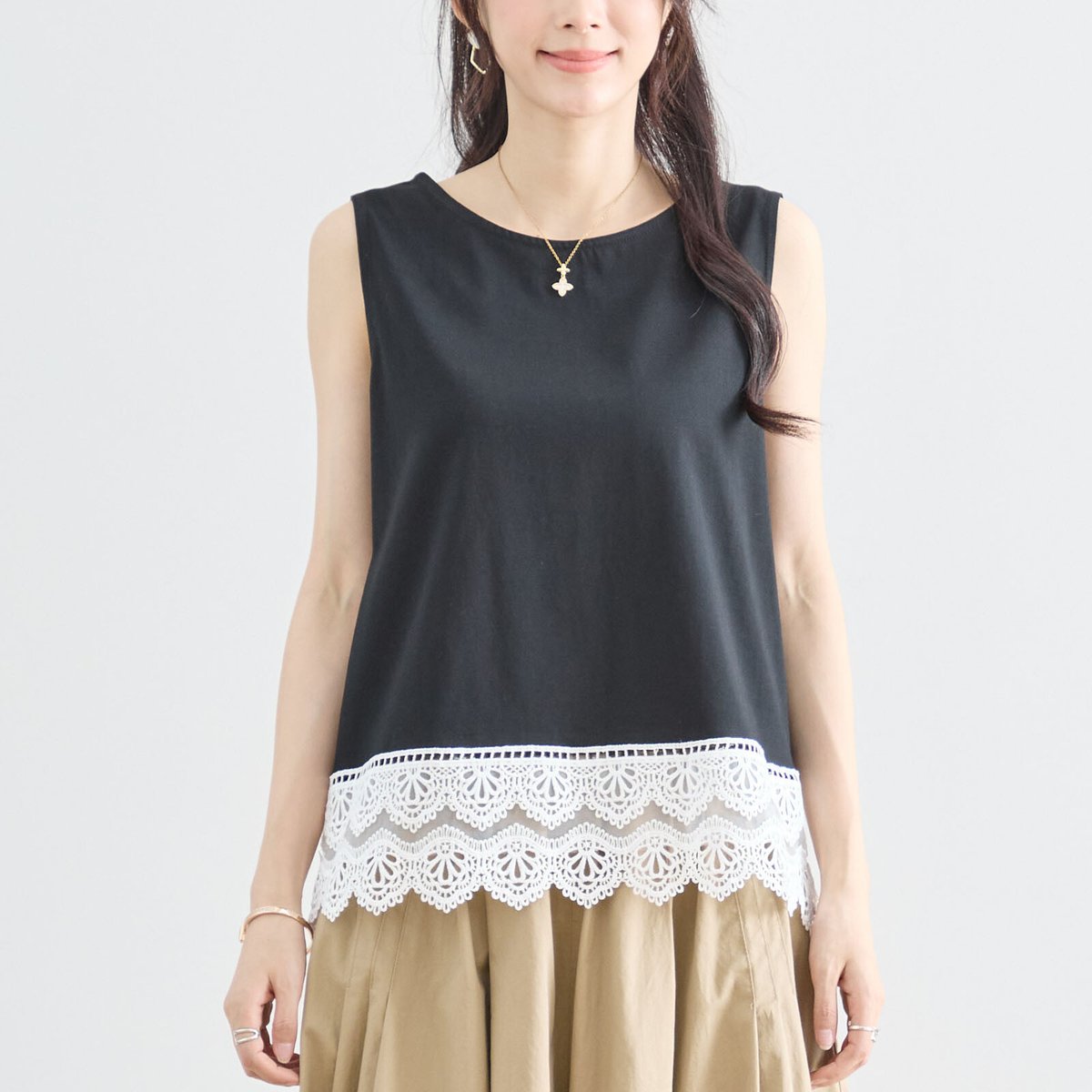 M〜L】(N13-194)裾レースタンク | prologueikebukuro's STORE