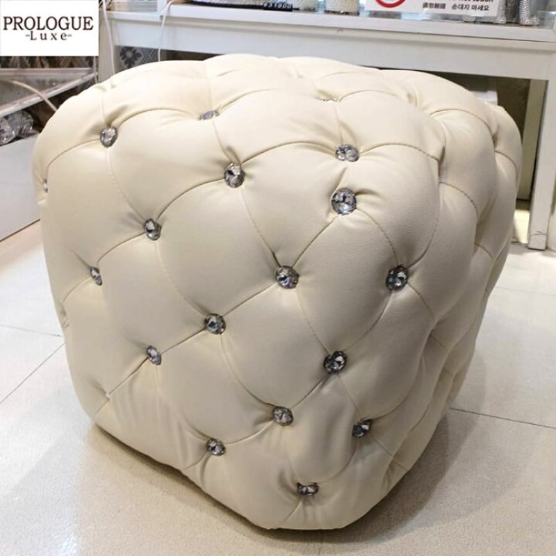 キラキラ デコレーションクリスタル キルティング「スツール」チェア