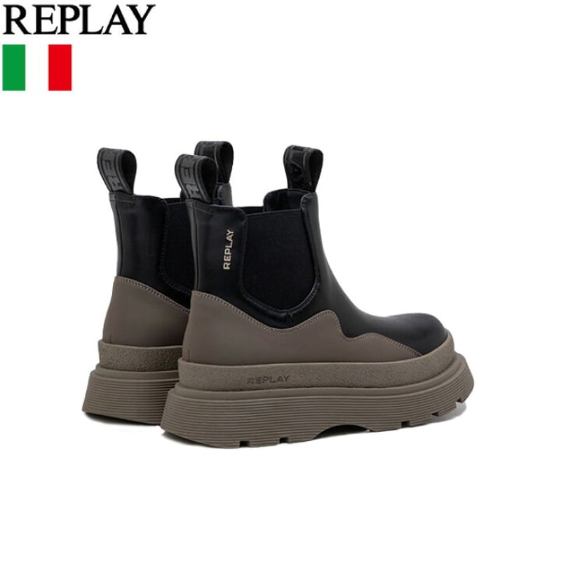 値下げ！新品⭐︎REPLAY ブラック サイドゴアブーツ42 崩せる 