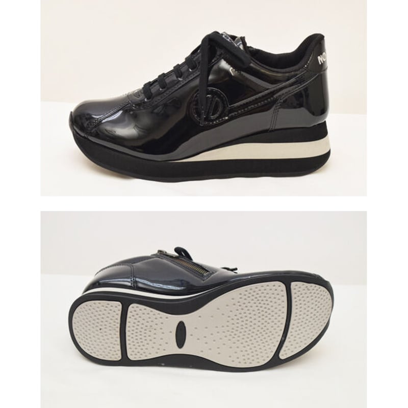 no name】 エナメル素材内側ジップ スポーティスニーカー『SPEED