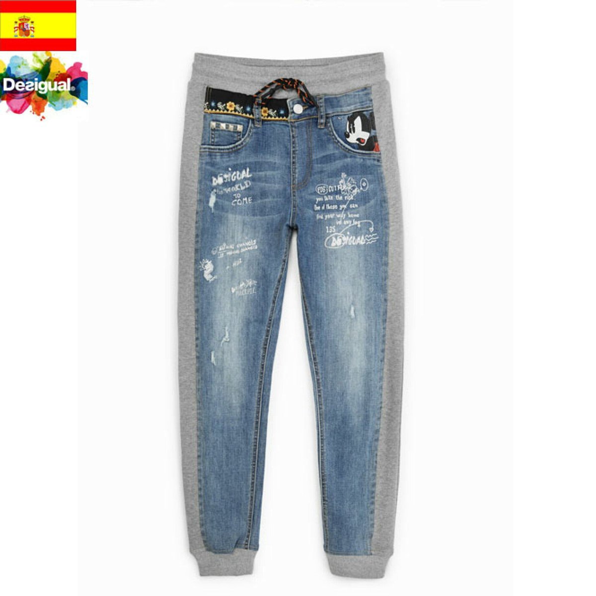 Desigual × Disney ハイブリッドデニムライダース M 極美品 Desigual × Disney ハイブリッドデニムライダース M 極美品