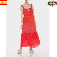 【Desigual デシグアル】パッチワーク ストラップ ロングワンピース 23swvw20【送料無料】正規品 返品不可