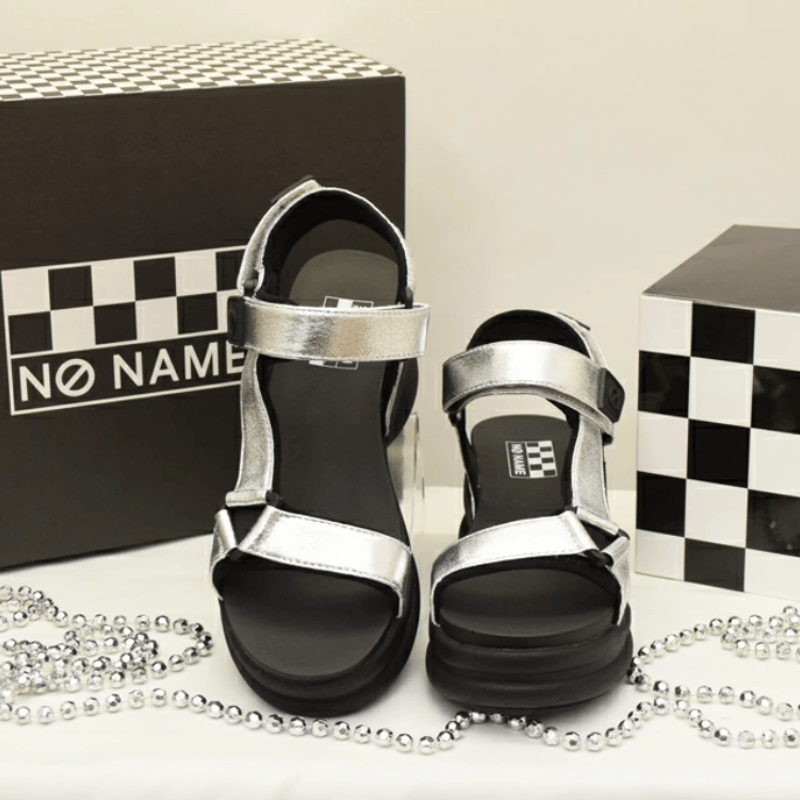NO NAME ノーネーム サンダル ウエッジミュール 37 online shop限定【no name ノーネーム】厚底メタリックスポーツ