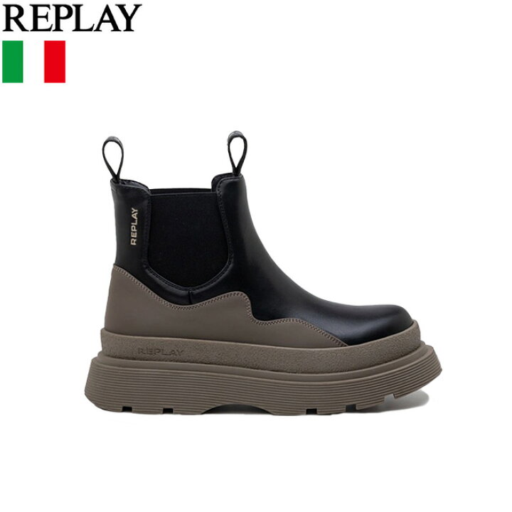 REPLAY エンジニアブーツ ライディングブーツ EUR43 リプレイ REPLAY リプレイ】サイドゴアバイカラーショートブーツltn.gwl77