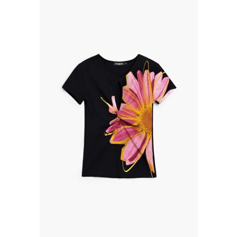 Desigual花柄スリット付きTシャツ 26SWTK05 | prologueikebuku