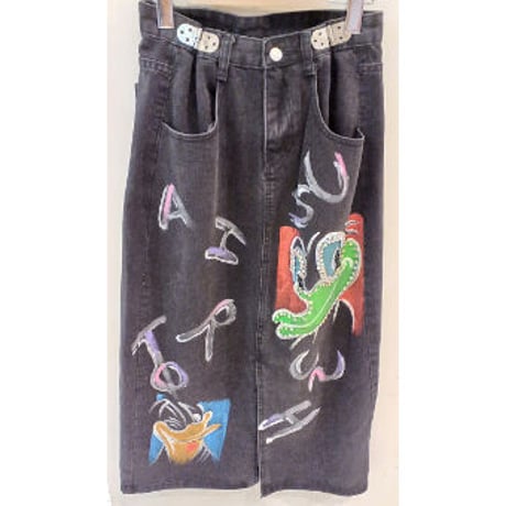 ペイントデニムスカート　　rush.10062