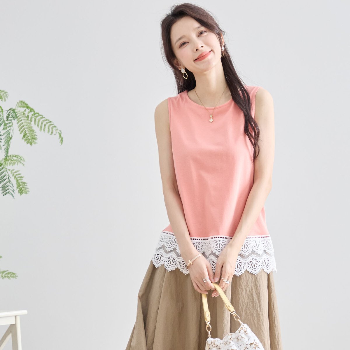 M〜L】(N13-194)裾レースタンク | prologueikebukuro's STORE